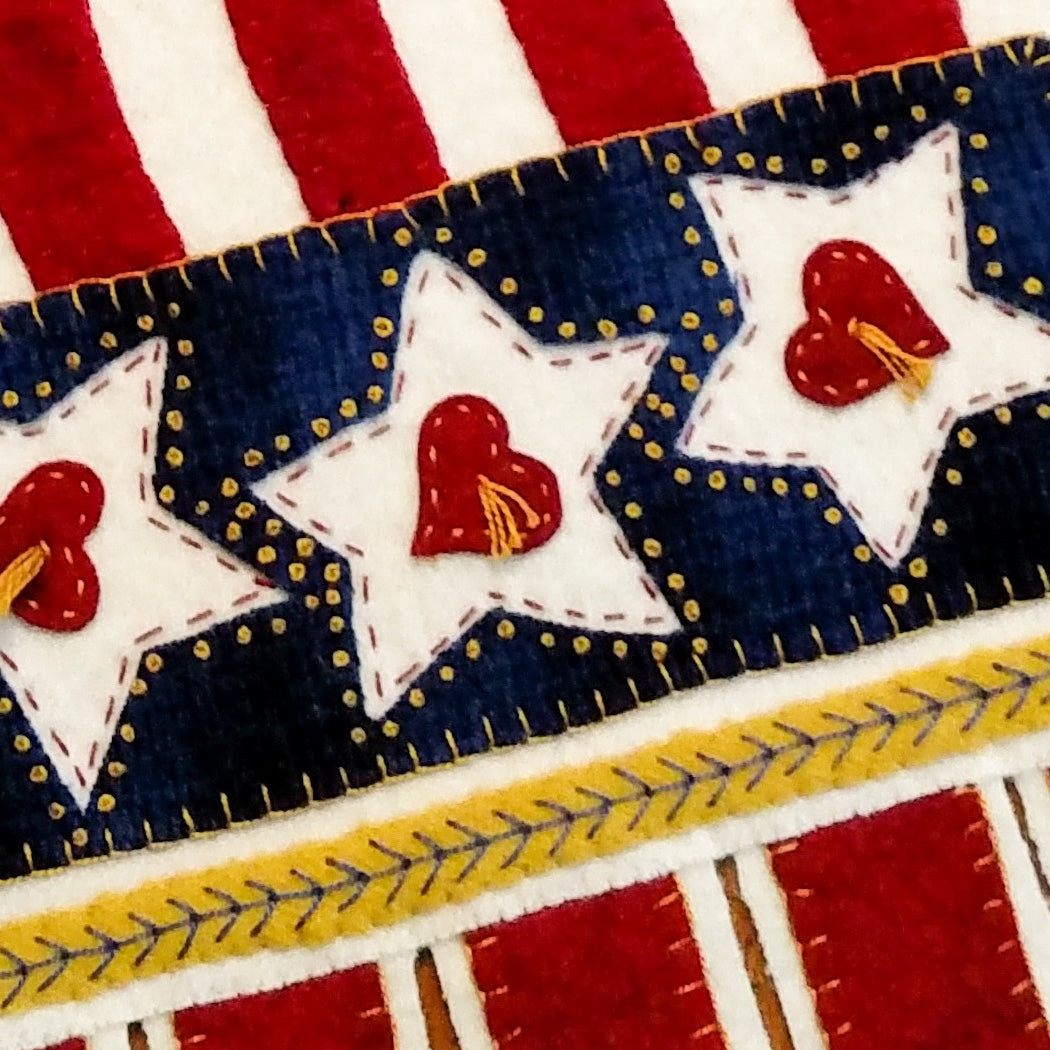 Stars 'n Stripes Table Runner - Wool Applique Pattern - Shipped