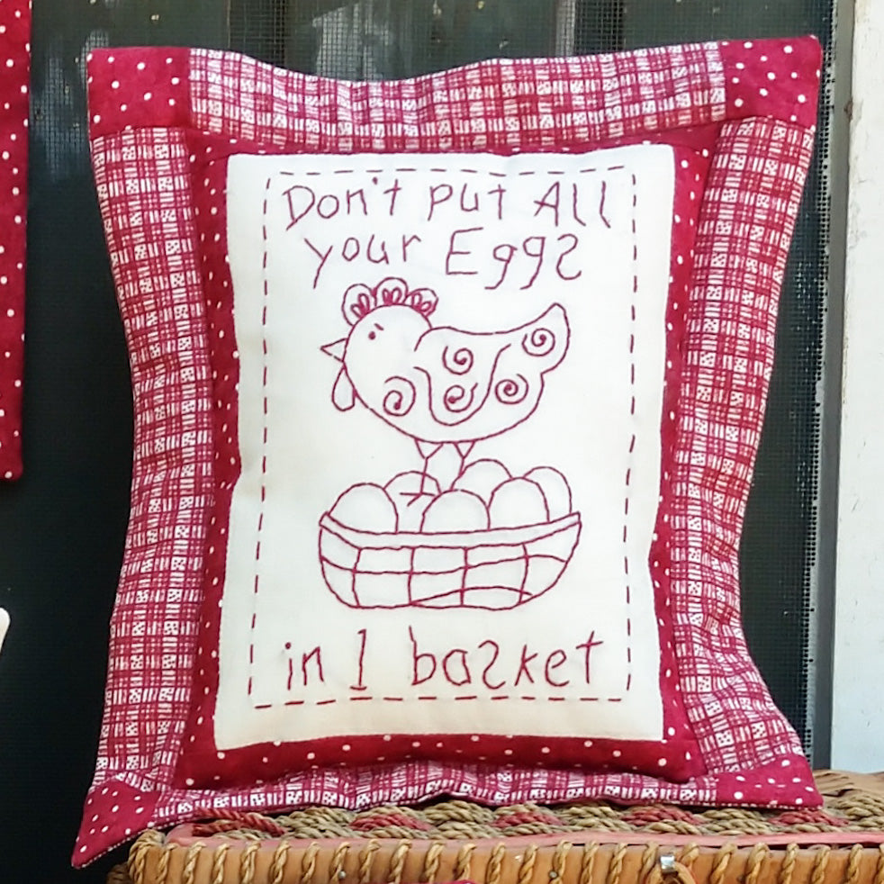 Nest Friends Redwork - Hand Embroidery Pattern - Download