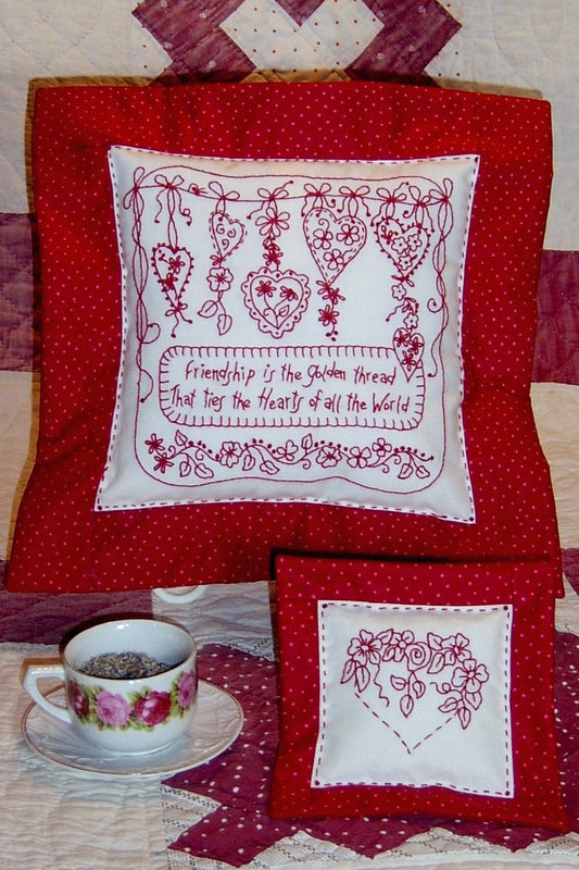 Friendship Ties the Hearts - Hand Embroidery Pattern - Shipped