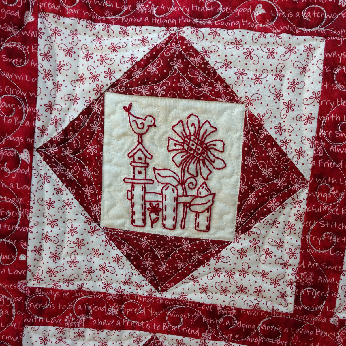 Country Garden Quilt - Hand Embroidery Pattern - Shipped