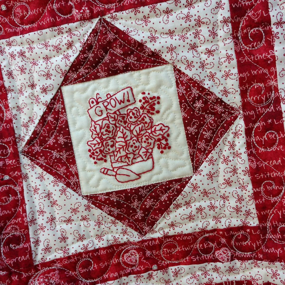 Country Garden Quilt - Hand Embroidery Pattern - Shipped