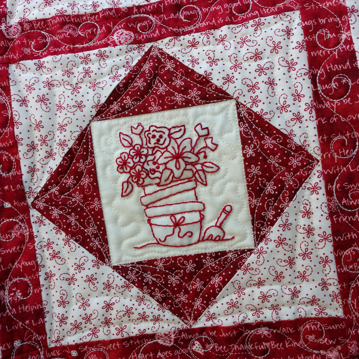 Country Garden Quilt - Hand Embroidery Pattern - Shipped