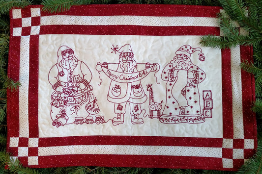 Santa Portrait Trio - Hand Embroidery Pattern - Shipped