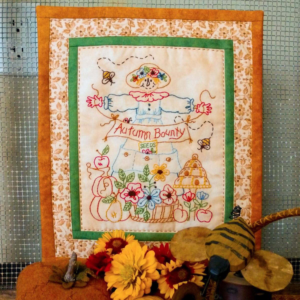 Autumn Bounty Scarecrow - Machine Embroidery Pattern - Download