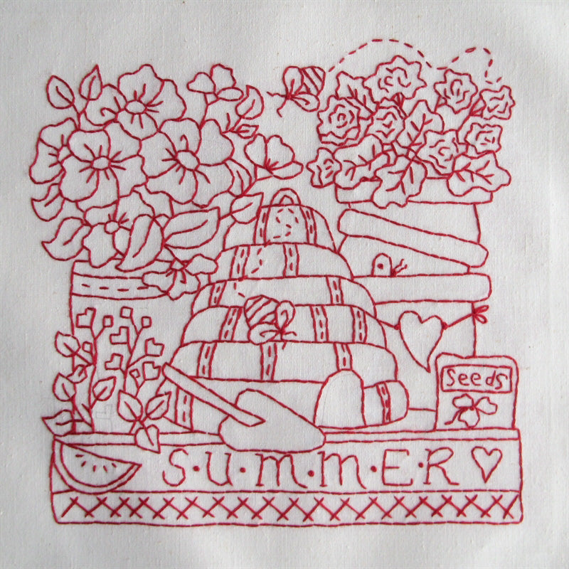 Four Seasons in the Garden - Hand Embroidery Pattern - Shipped