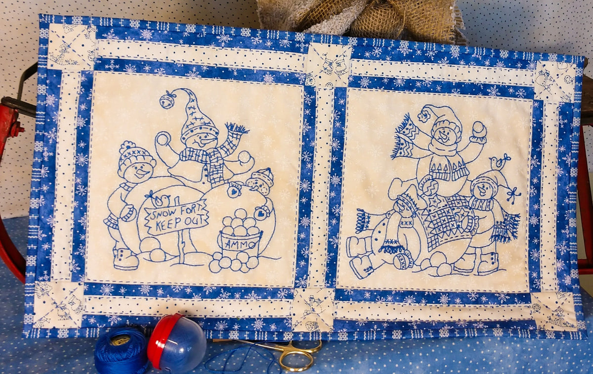 Snowball Fight - Hand Embroidery Pattern - Download
