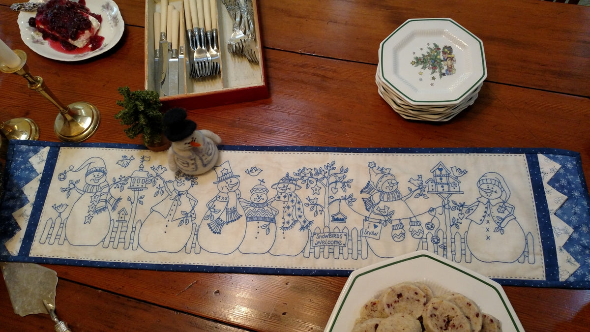 Yard of Snowmen - Hand Embroidery Pattern - Shipped