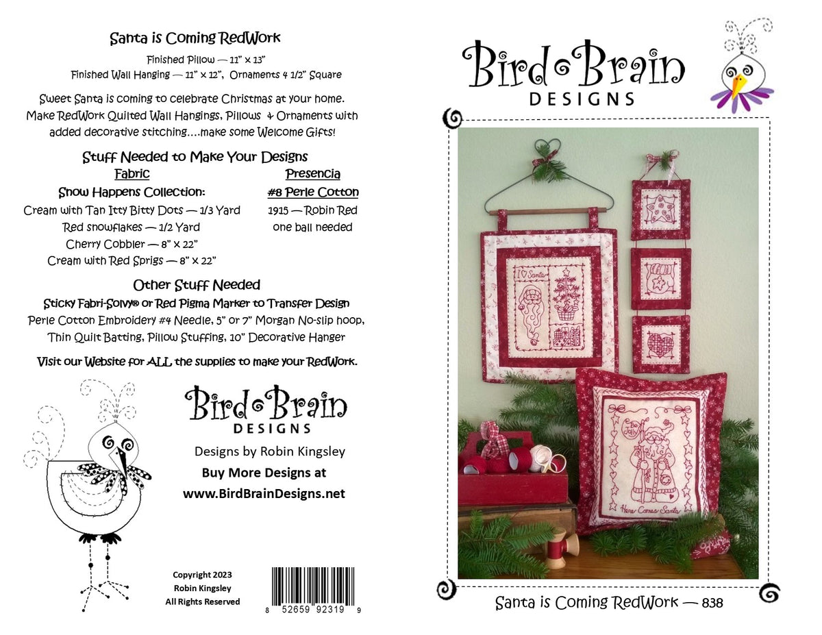 Santa is Coming - Hand Embroidery Pattern - Shipped