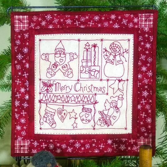 Merry Christmas Sampler - Hand Embroidery Pattern - Shipped