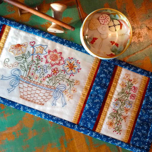 Summertime Basket of Flowers - Machine Embroidery Pattern - Download