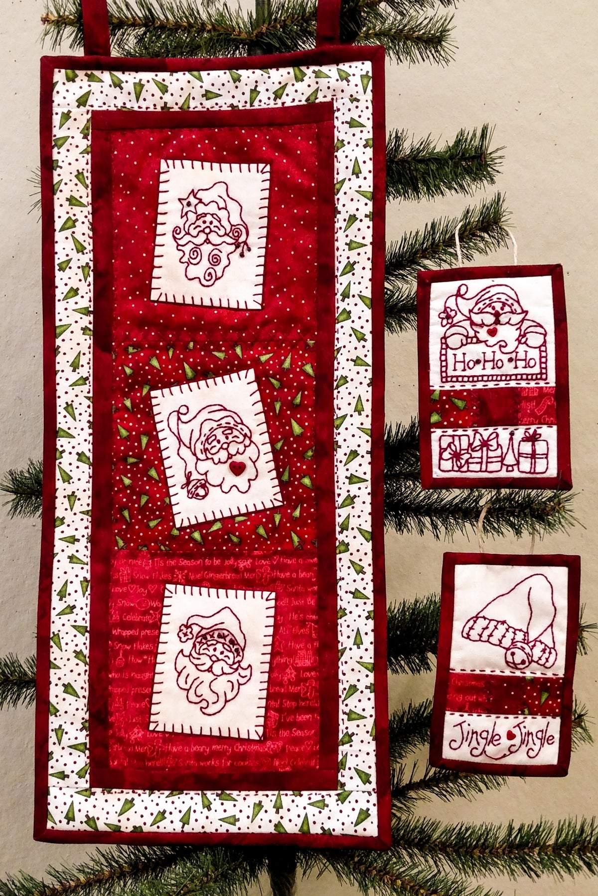 Santa Patchwork - Hand Embroidery Pattern - Shipped