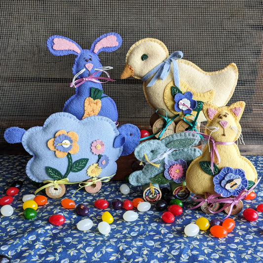 Spool Critters - Wool Applique Pattern - Shipped