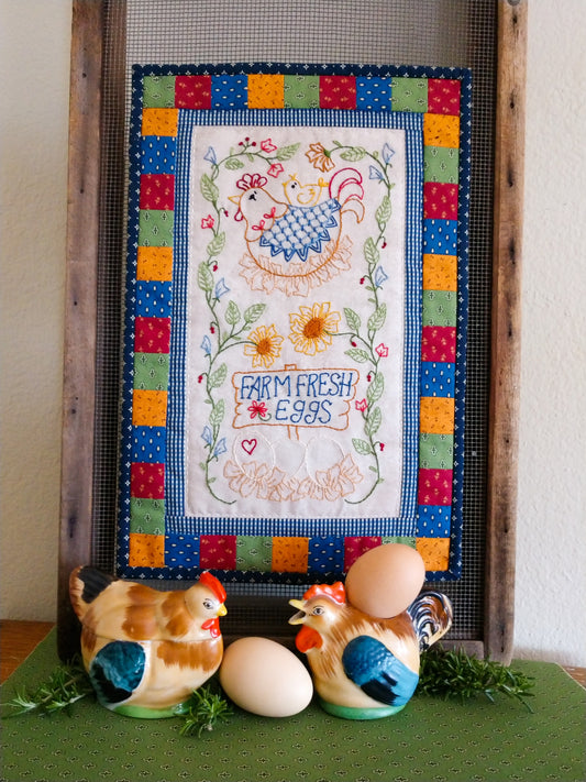 Farm Fresh Eggs - Hand Embroidery Pattern - Download