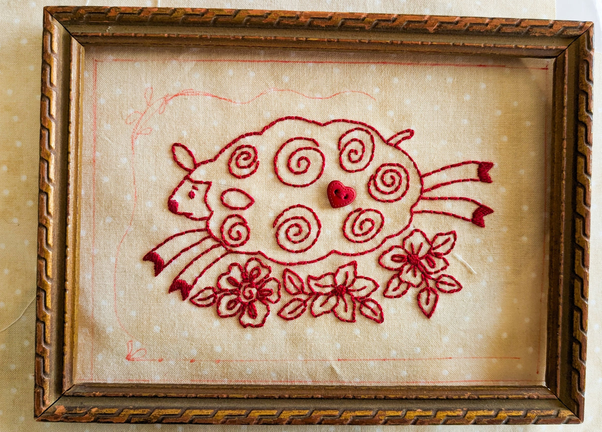 Leaping Lamb - Hand Embroidery Pattern - Download