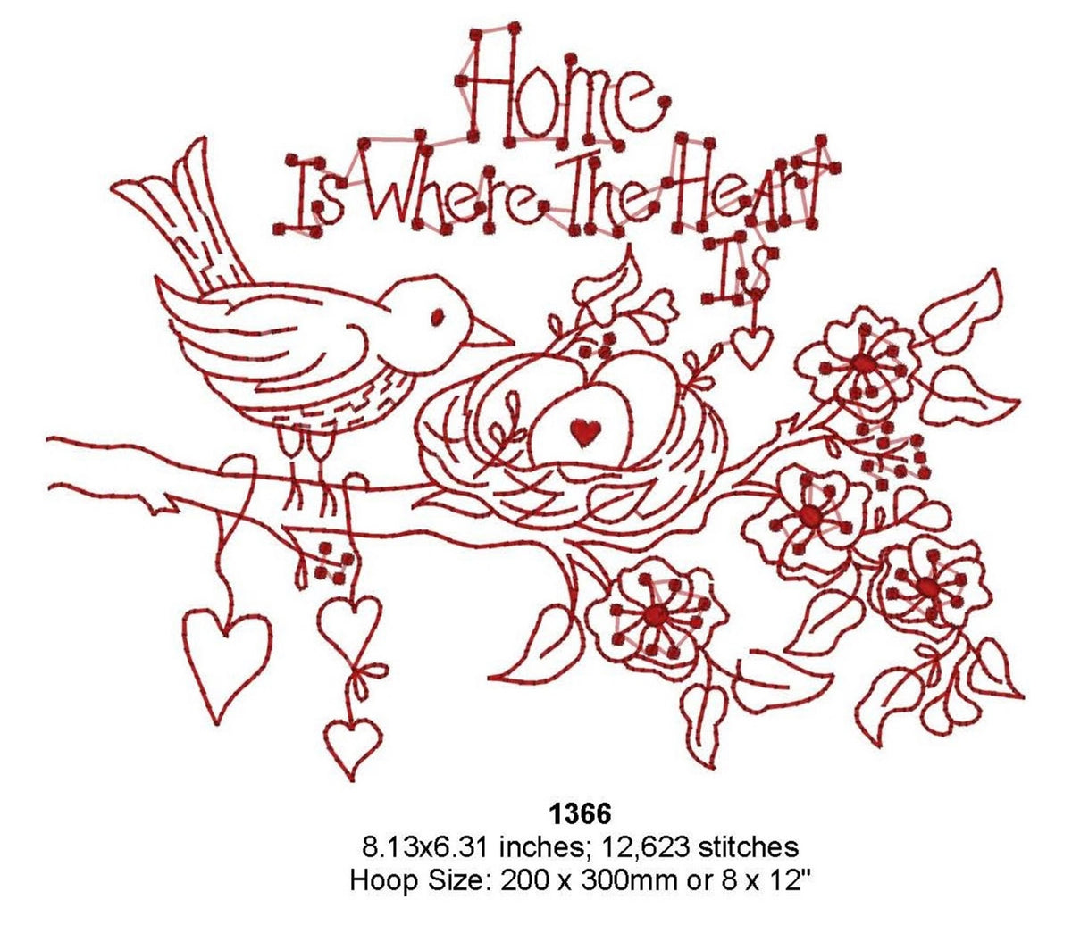 Home is Where the Heart Is - Machine Embroidery Pattern - Shipped