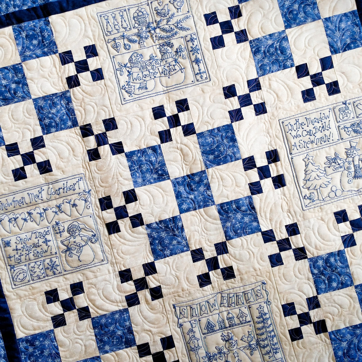 Welcome Winter Quilt - Hand Embroidery Pattern - Shipped