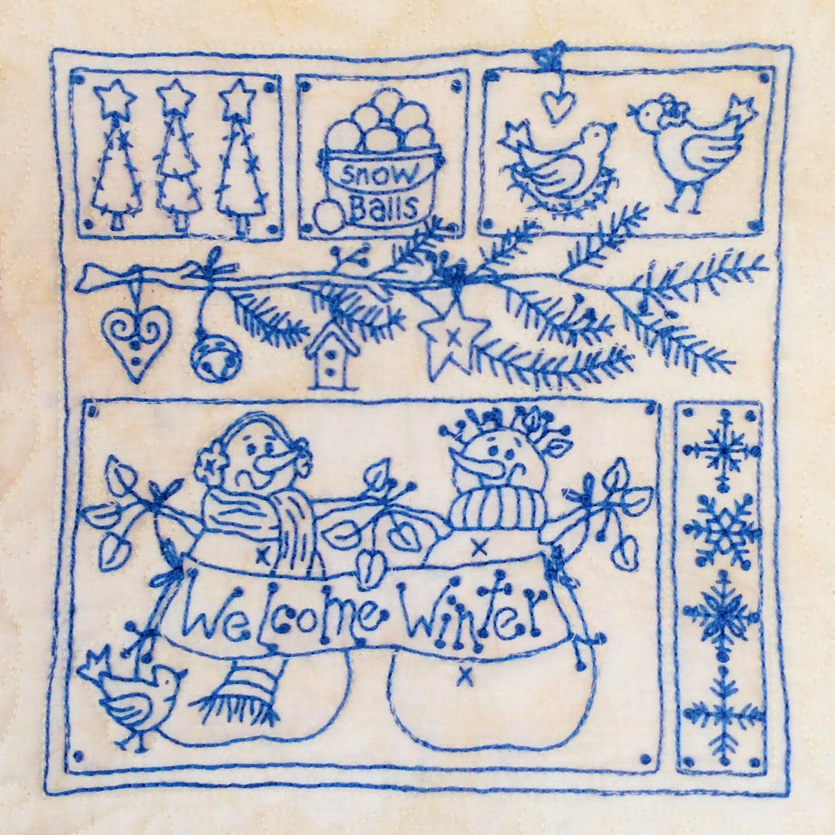 Welcome Winter Quilt - Hand Embroidery Pattern - Shipped