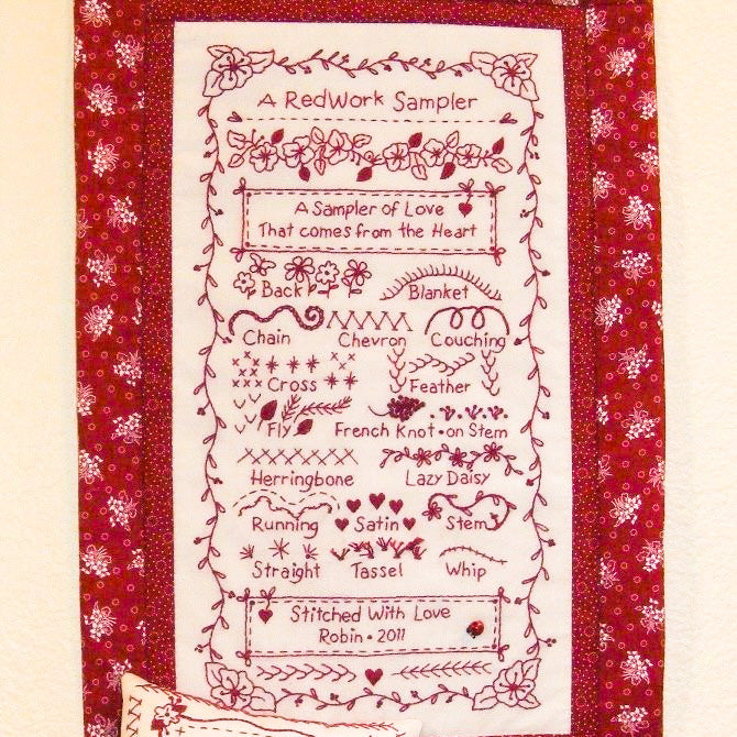 A RedWork Sampler - Hand Embroidery Pattern - Shipped