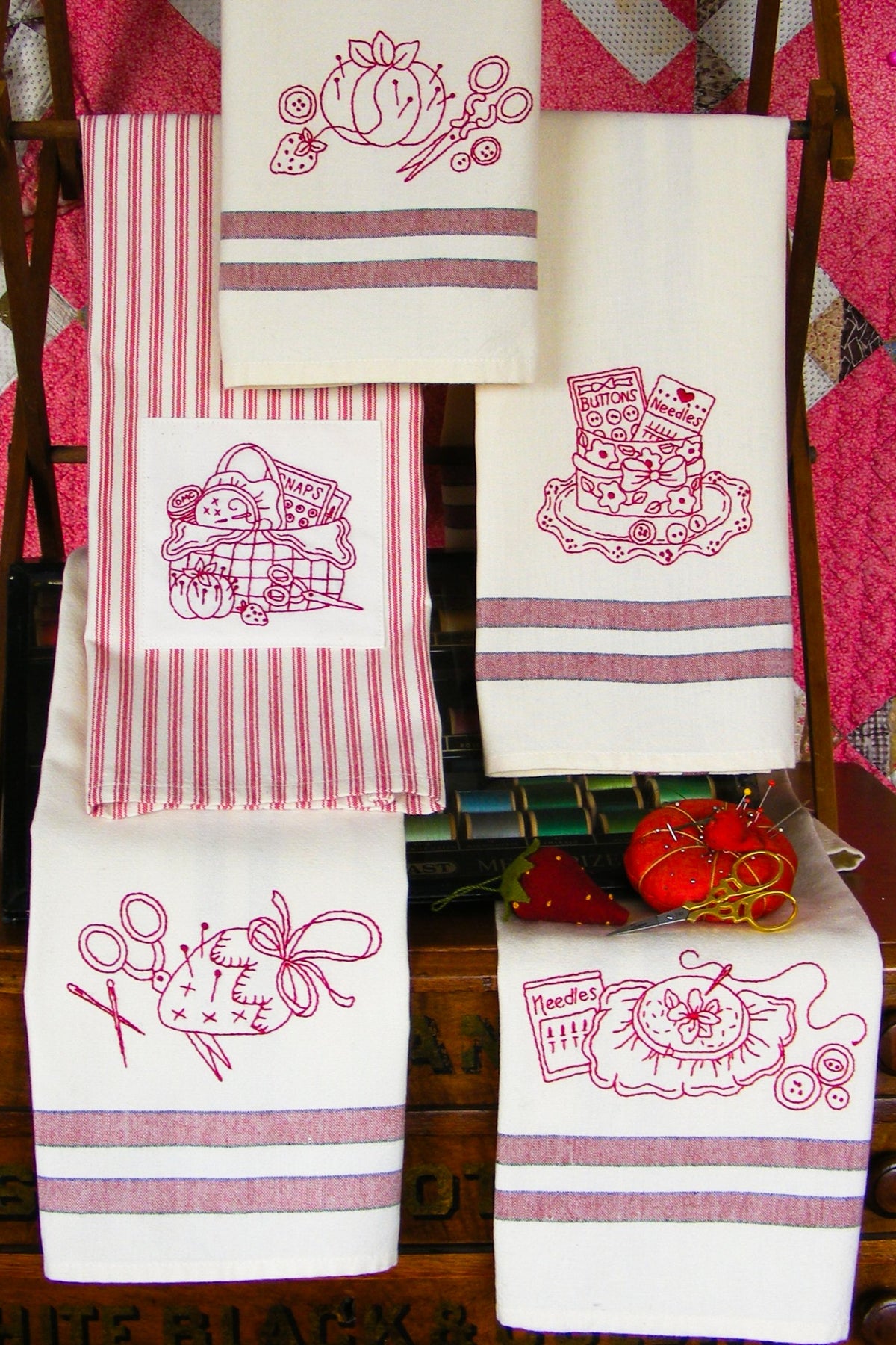 The RedWork Kitchen - Hand Embroidery Pattern - Shipped