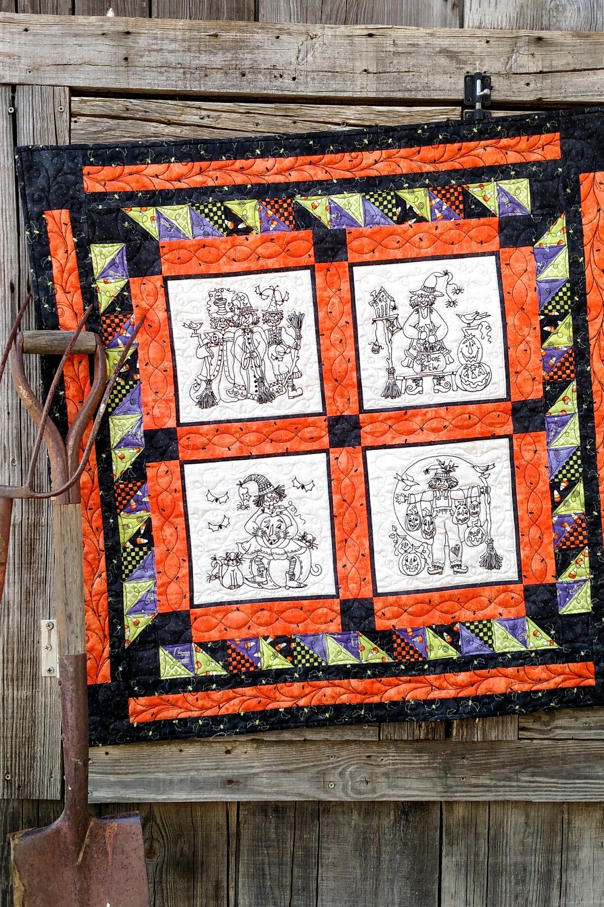 A Coven of Witches Quilt - Hand Embroidery Pattern - Shipped