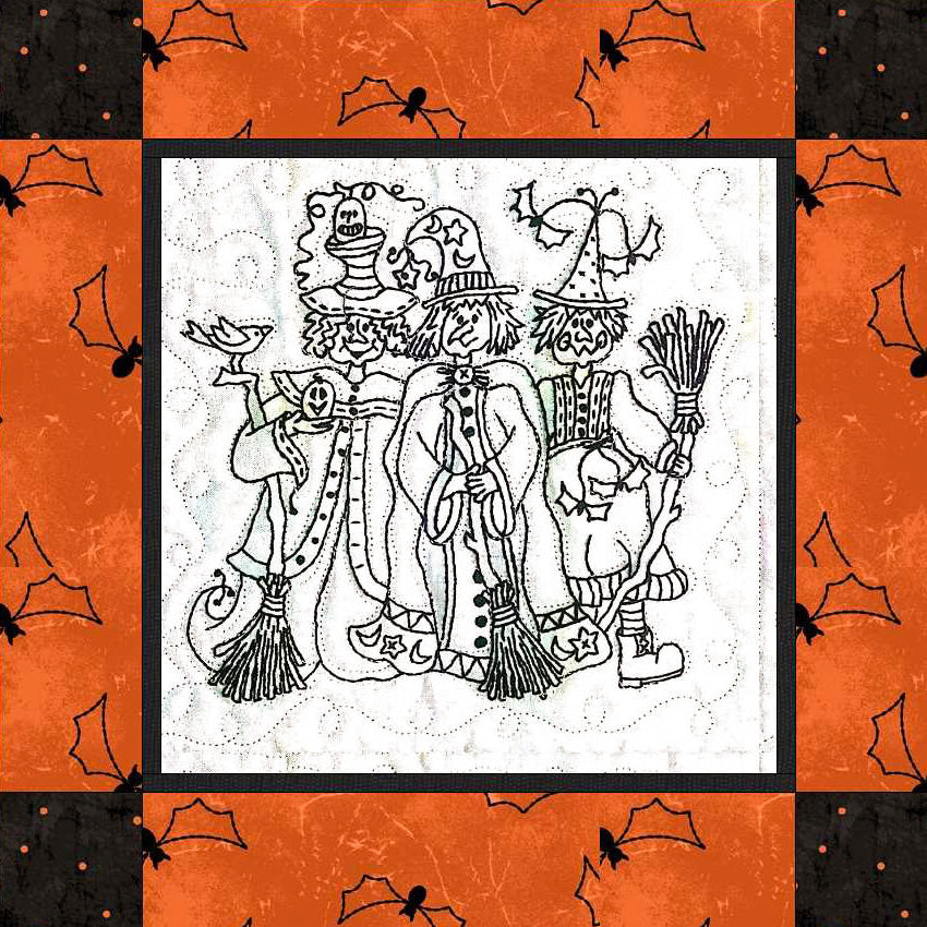 A Coven of Witches Quilt - Hand Embroidery Pattern - Shipped