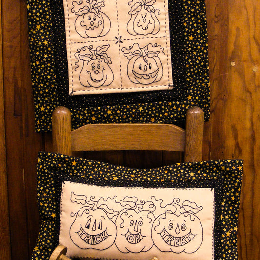 Trick or Treat Pumpkins - Hand Embroidery Pattern - Shipped