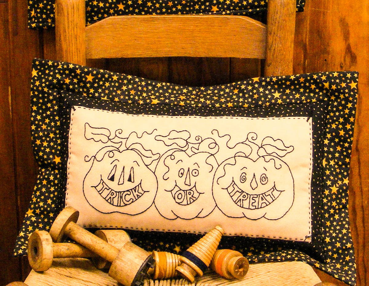 Trick or Treat Pumpkins - Hand Embroidery Pattern - Shipped