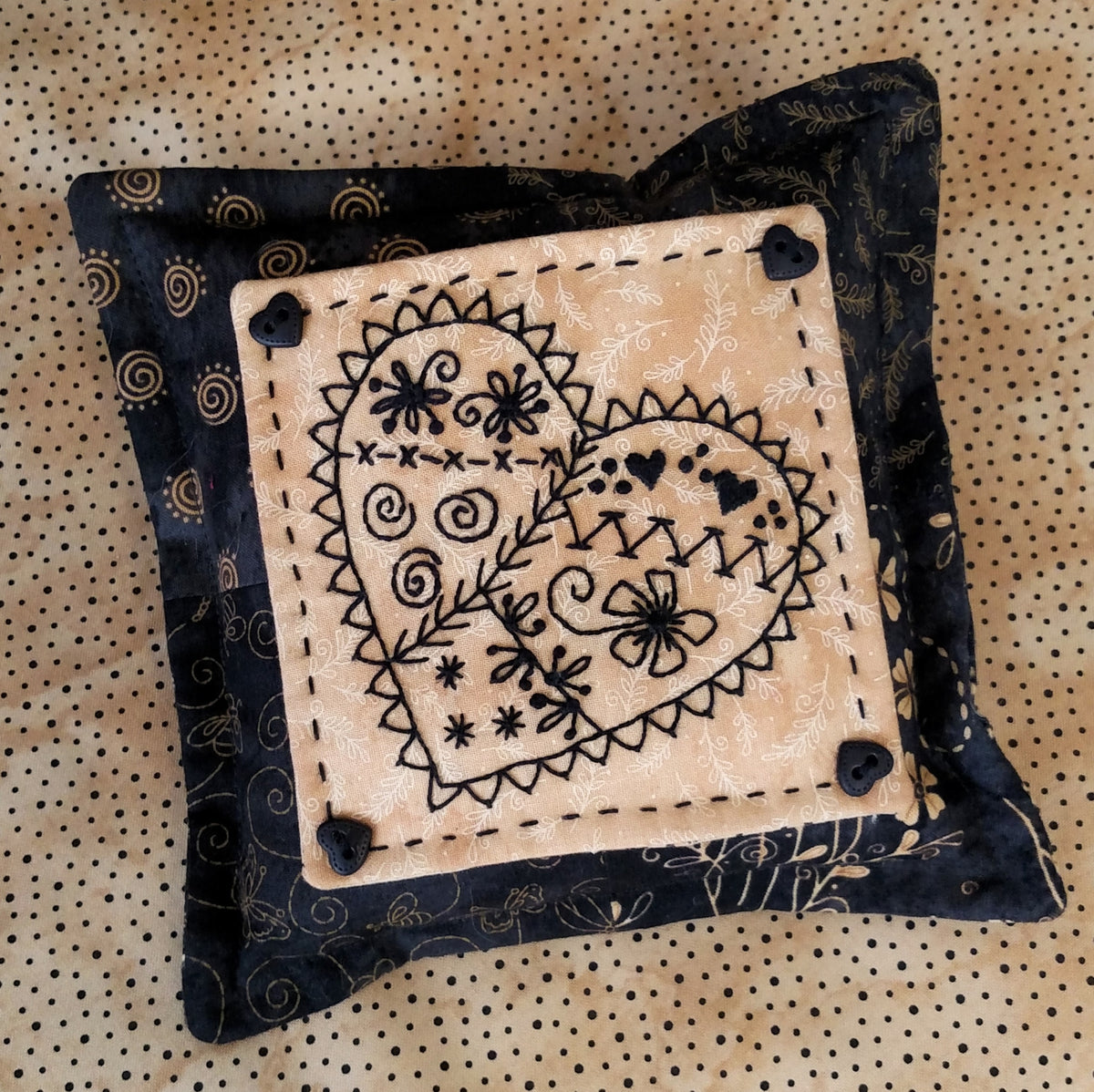 In Stitches Sampler Pin Cushion - Hand Embroidery Pattern - Download
