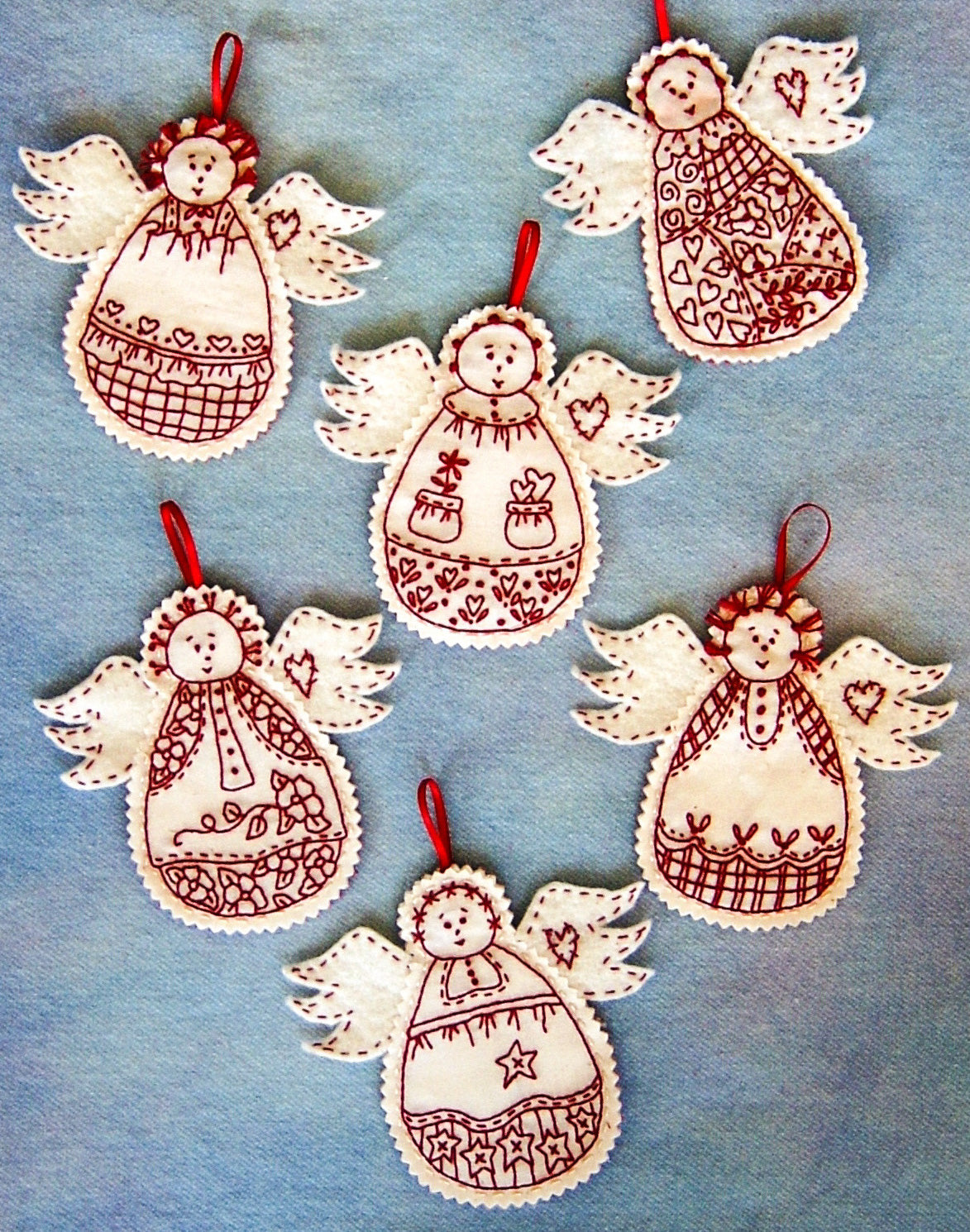 Guardian Angels Ornaments - Hand Embroidery Pattern - Shipped
