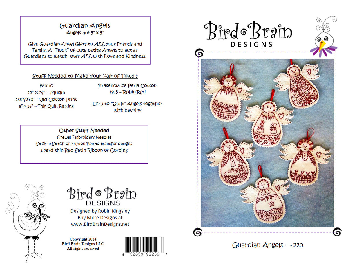 Guardian Angels Ornaments - Hand Embroidery Pattern - Shipped