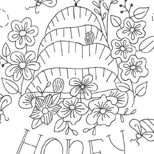 Flowers, Bees & Honey Hoop - BBD No-Trace