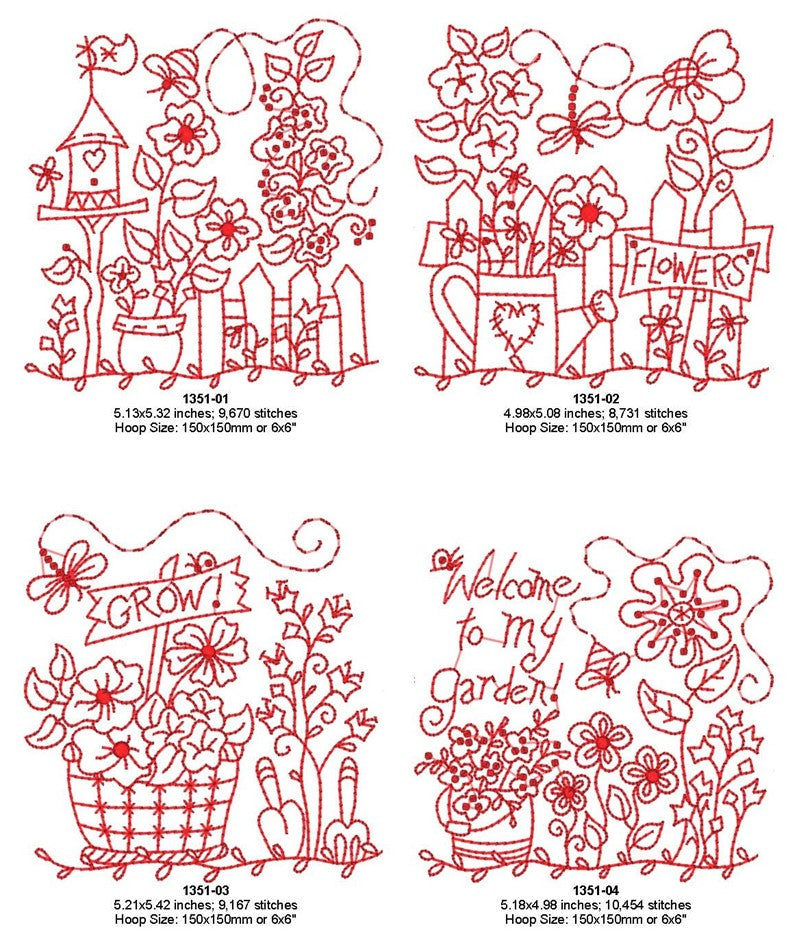 Welcome to my Garden - Machine Embroidery Pattern - Download
