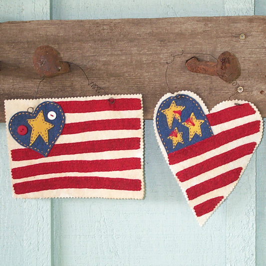 American Flaglette Trio - Wool Applique Pattern - Shipped