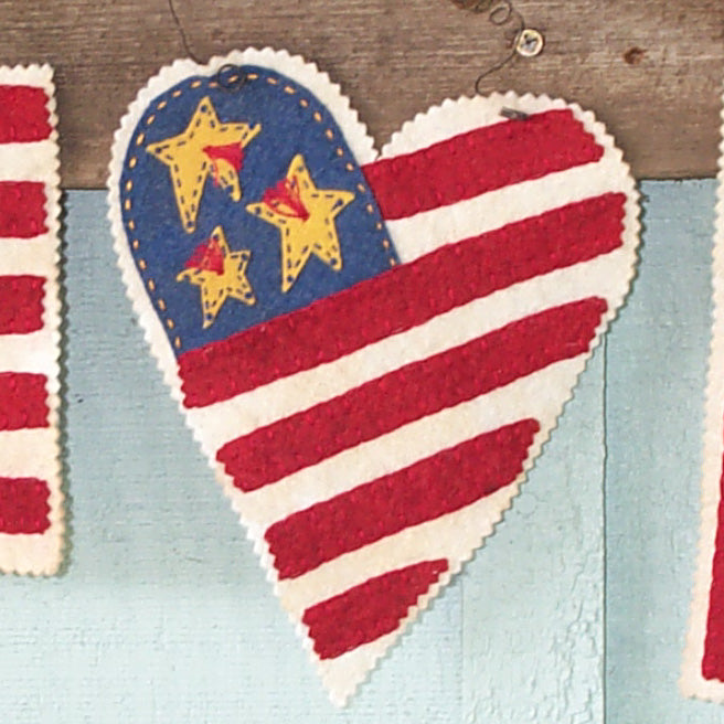 American Flaglette Trio - Wool Applique Pattern - Shipped