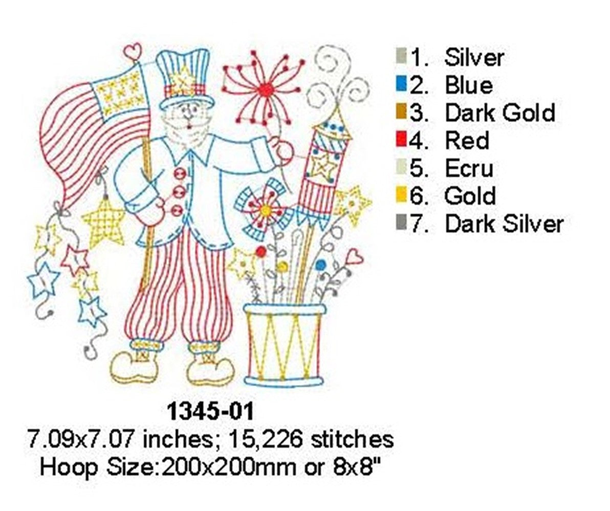 Uncle Sam - Machine Embroidery Pattern - Download