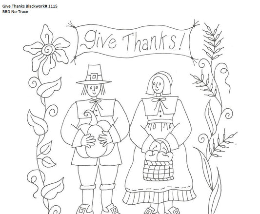 Give Thanks Blackwork - BBD No-Trace