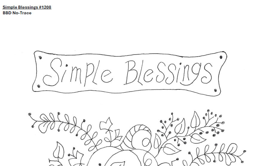 Simple Blessings - Hand Embroidery Pattern - Download
