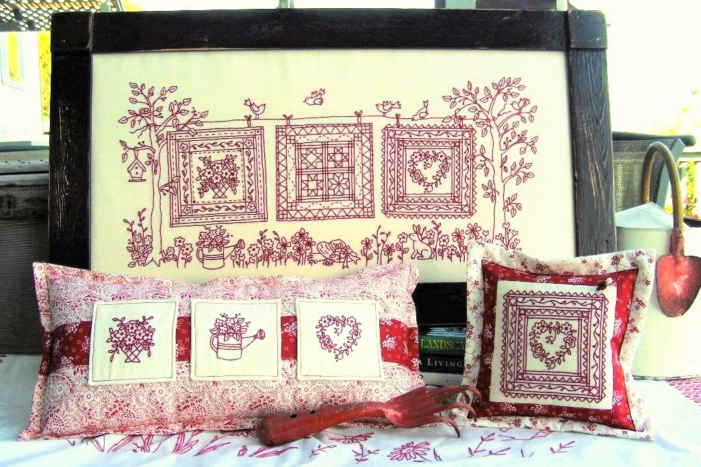 Quilts in the Garden - Hand Embroidery Pattern - Shipped
