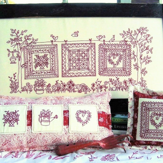 Quilts in the Garden - Hand Embroidery Pattern - Shipped