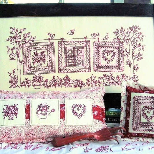 Quilts in the Garden - Hand Embroidery Pattern - Shipped