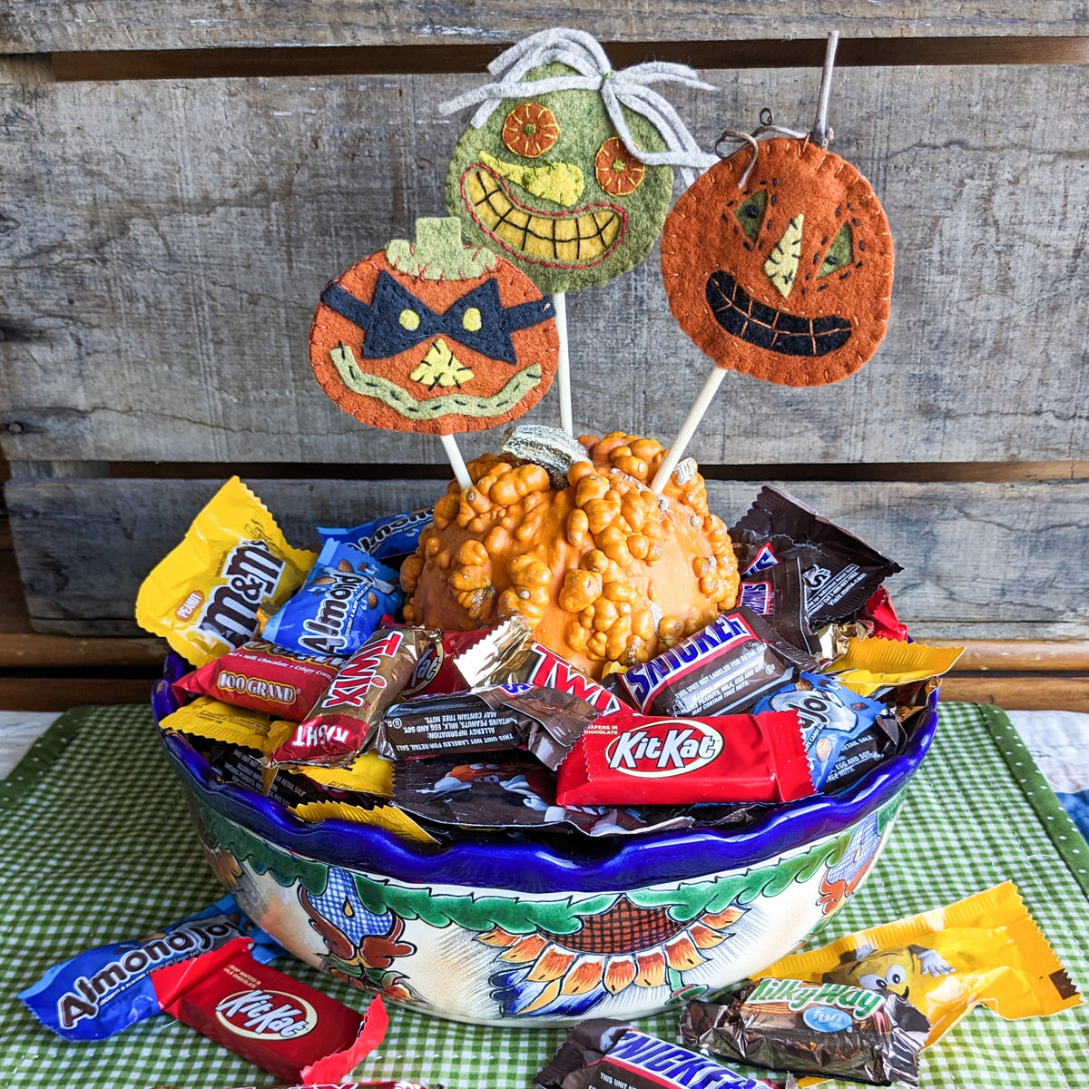 Happy Halloween Pins - Wool Applique Pattern - Shipped