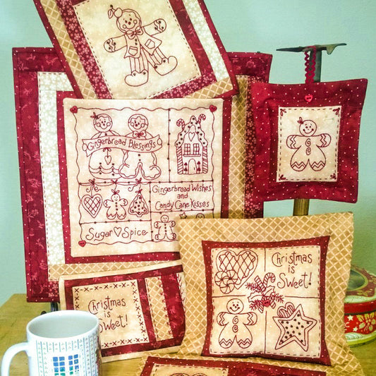 Gingerbread Wishes - Hand Embroidery Pattern - Shipped