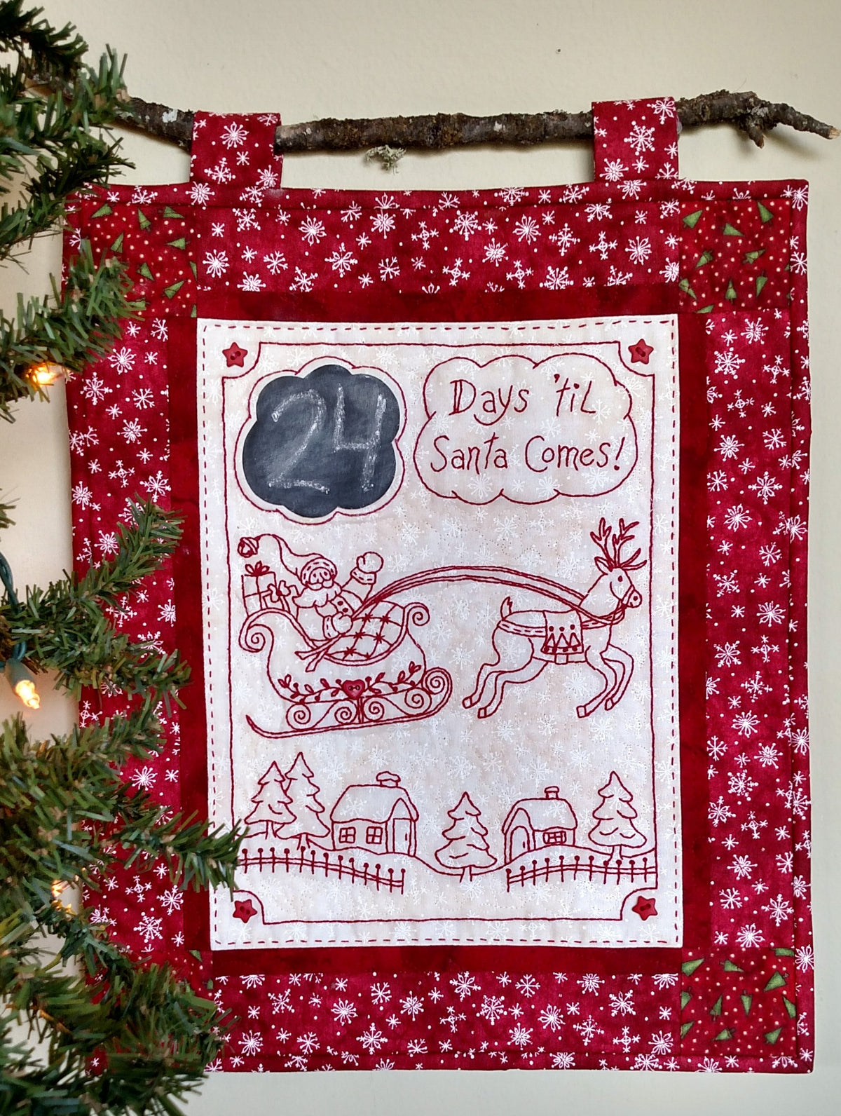 Days 'til Santa Comes - Machine Embroidery Pattern - Download