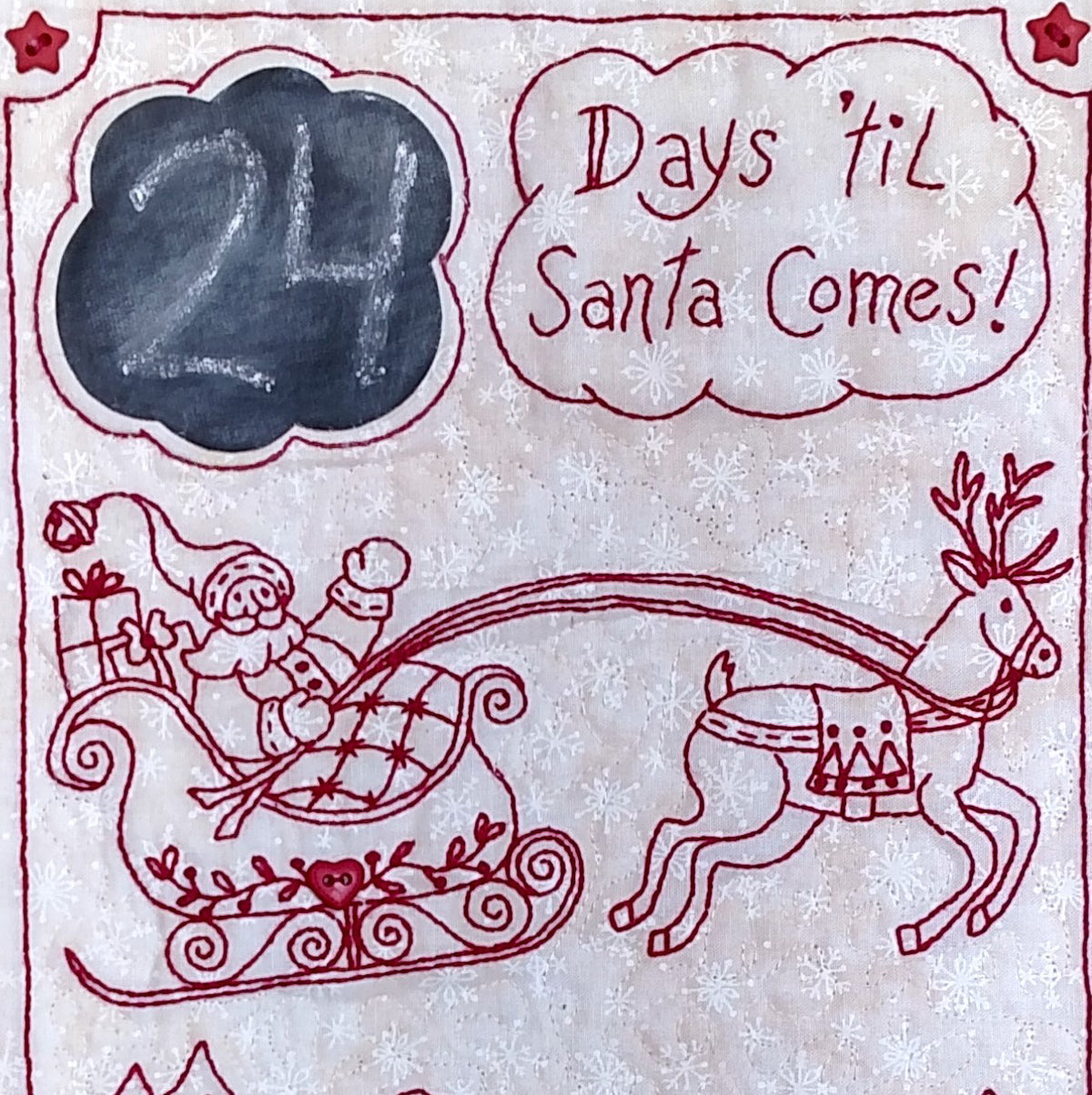 Days 'til Santa Comes - Machine Embroidery Pattern - Download
