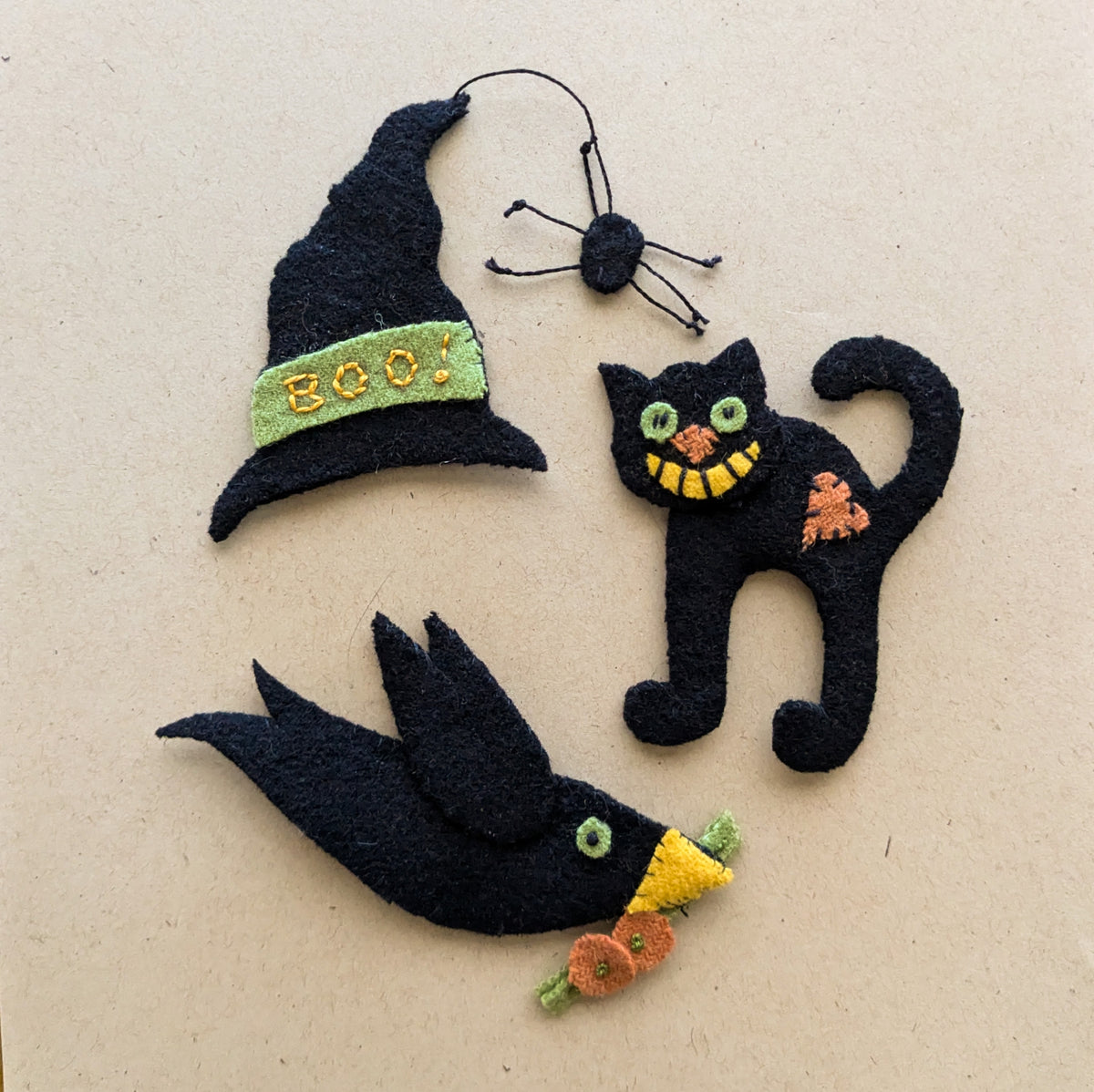 Happy Haunting Pins - Wool Applique Pattern - Shipped