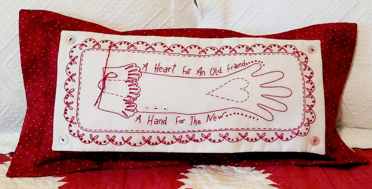 A Heart for an Old Friend - Hand Embroidery Pattern - Shipped