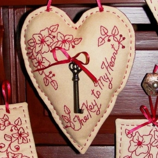Key To My Heart - Hand Embroidery Pattern - Shipped