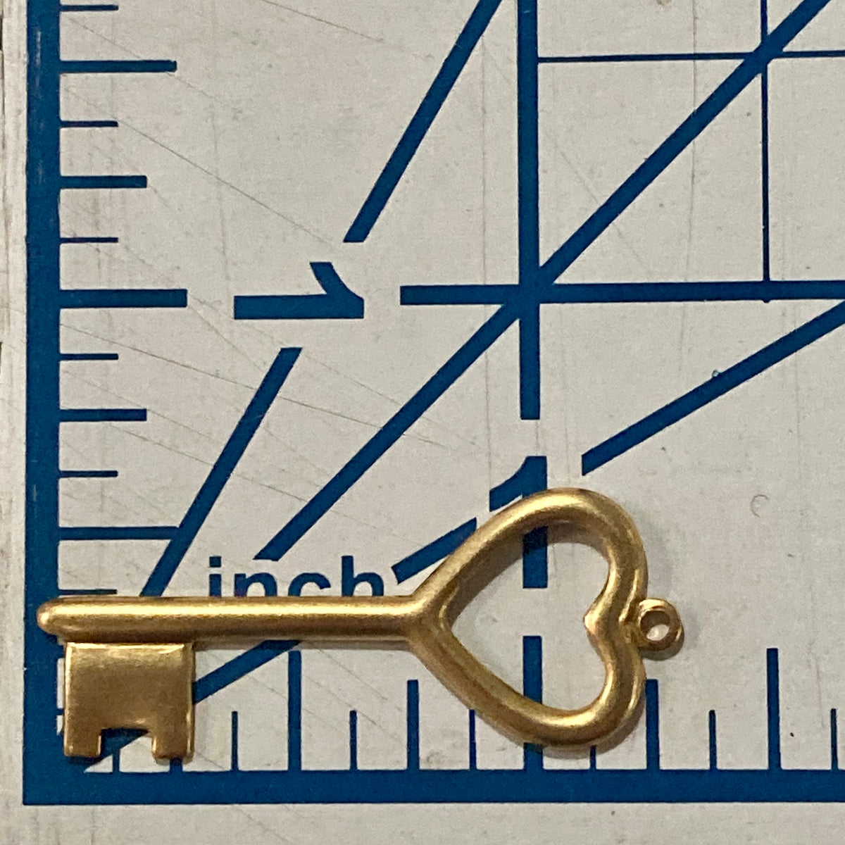 Golden Heart Key Charm