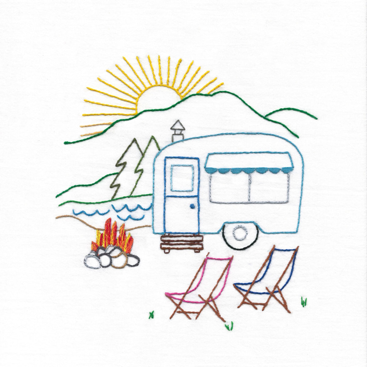 Iron-On Embroidery - Camping Adventures