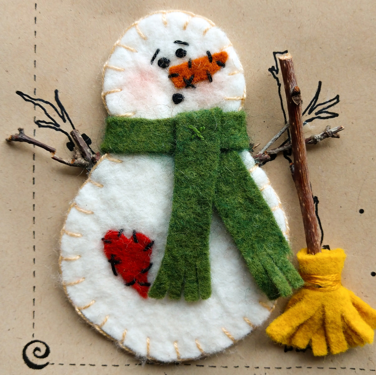Snowfolks - Wool Applique Pattern - Shipped